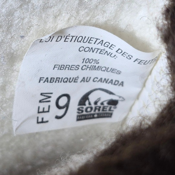 Vintage 90s Sorel Alpine brown leather fleece lined snow boots women's 9 - Picture 5 of 9